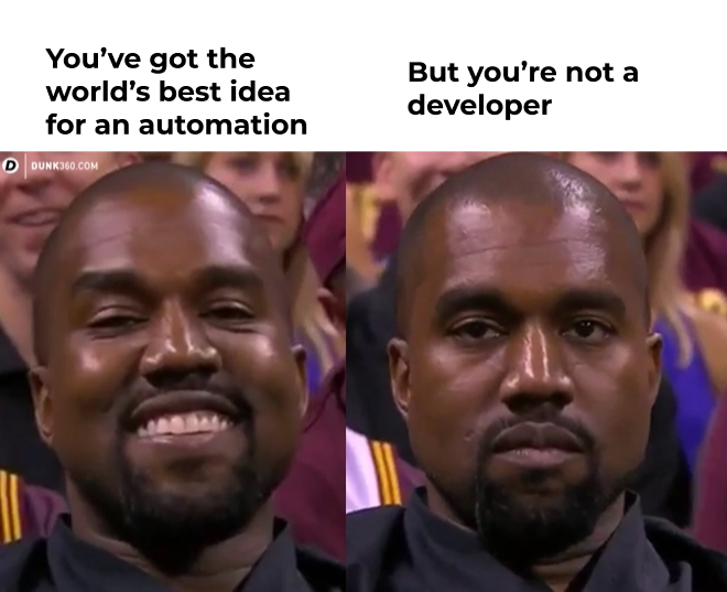 two pictures. Kanye west smiling on the left and frowning on the right